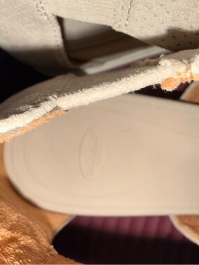 Dr. Scholl's Tan Suede Slide Sandals